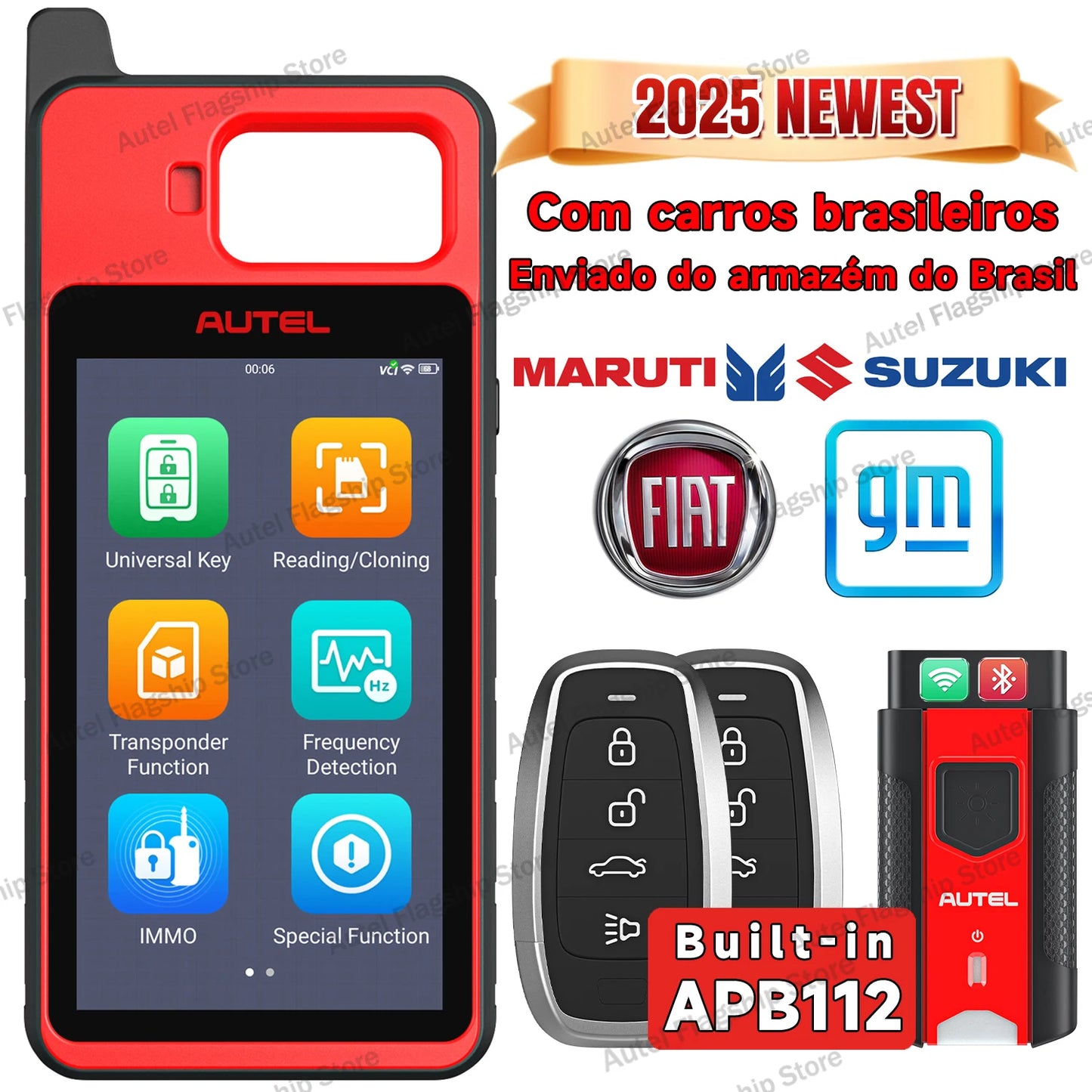 Autel MaxiIM KM100 KM100X Key Fob Programmer Immobilizer Tool Key Creation IMMO Learning Chip Read Cloning Frequency Detection
