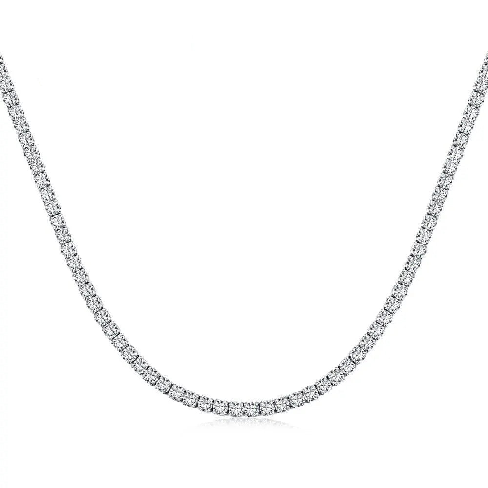 2mm D VVS1 Moissanite Tennis Necklace Adjustable s925 Sterling Silver with GRA
