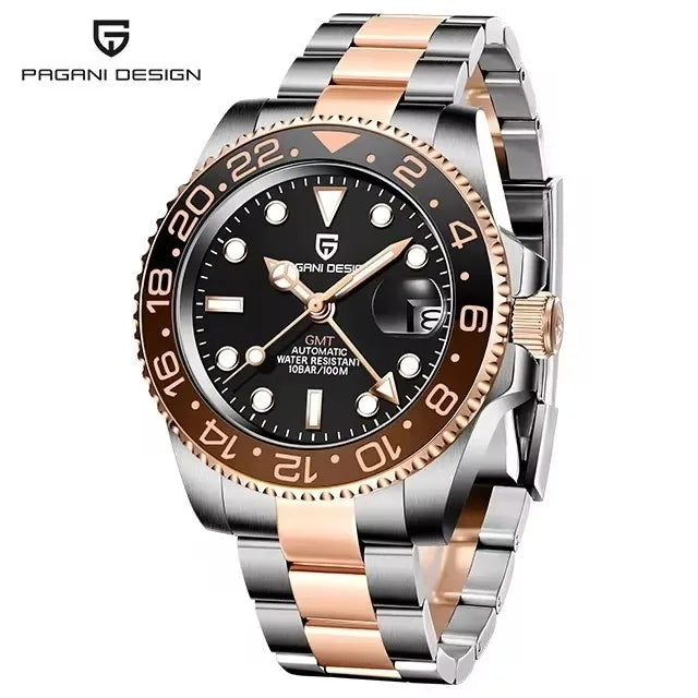 PAGANI DESIGN PD-1662 Men's Mechanical Watch - GMT, Sapphire Glass, Waterproof