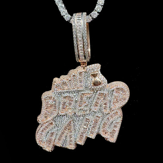 3AAA Jewelry Iced Pedant Bread Gang Necklace
