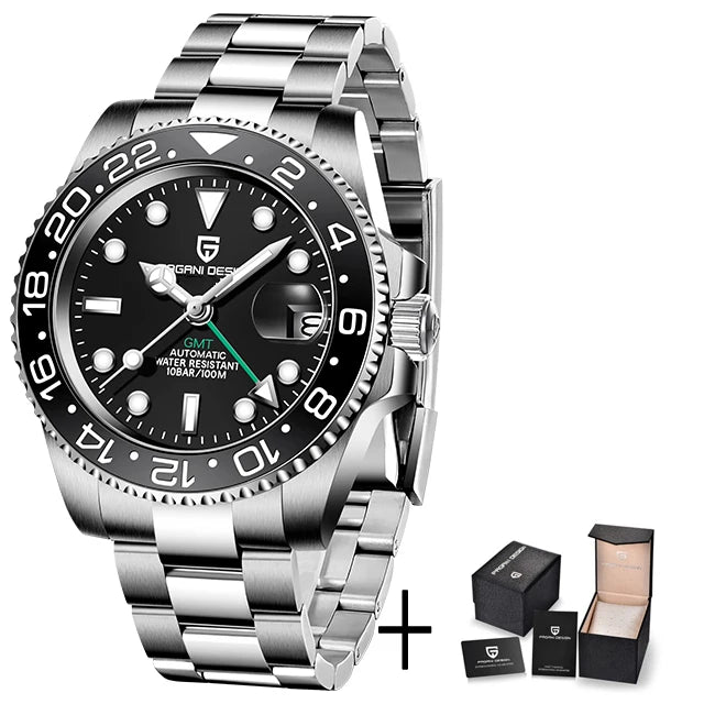PAGANI DESIGN PD-1662 Men's Mechanical Watch - GMT, Sapphire Glass, Waterproof
