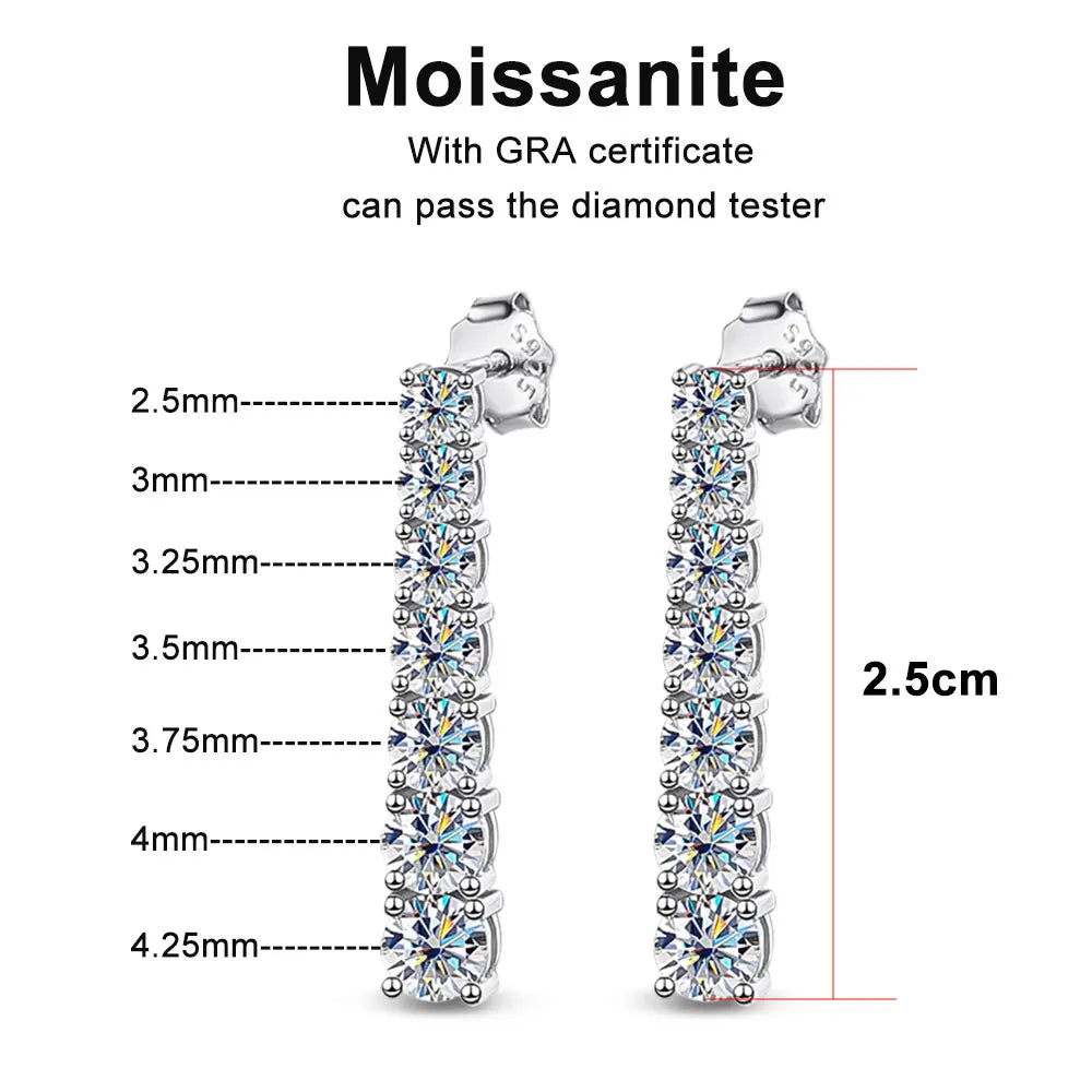 Jewelry Iced D VVS1 Moissanite Pandent Earrings for Woman Wedding Jewely with GRA s925 Sterling Sliver