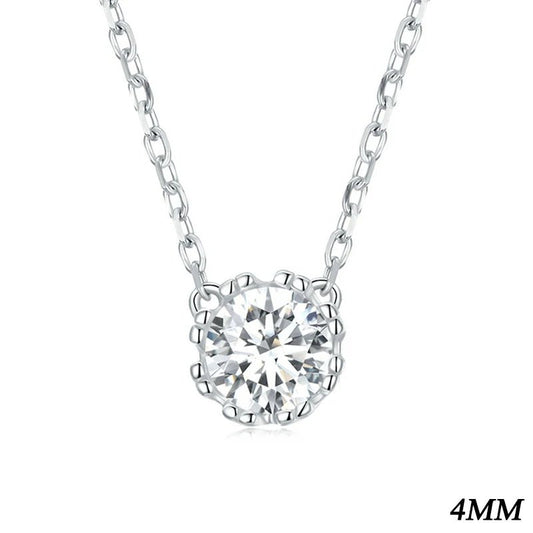 Choker Necklace 925 Sterling Silver Geometric Cut Sparkling Pendant - Jewelry Iced