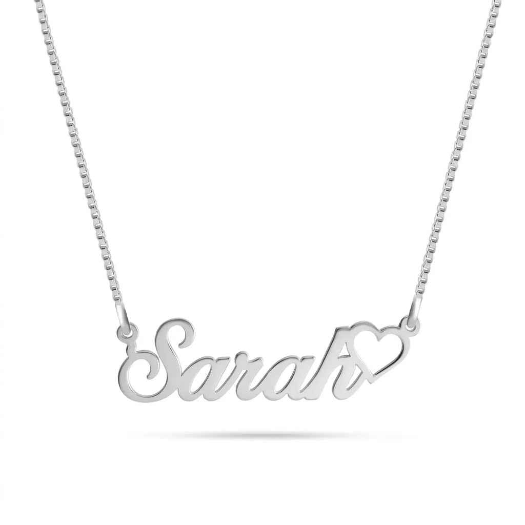 Custom Classic Name Necklace With Heart Box Chain Day Gift 14"- 22''