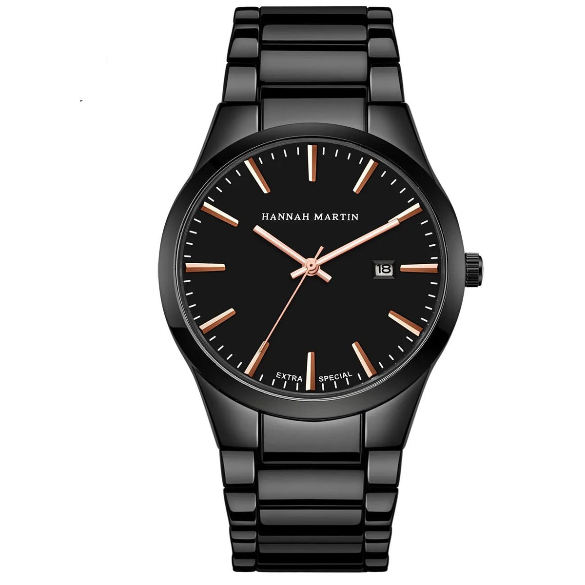 Men's Stainless Steel Quartz Watch – 41mm Business Style with Calendar - Jewelry Iced
