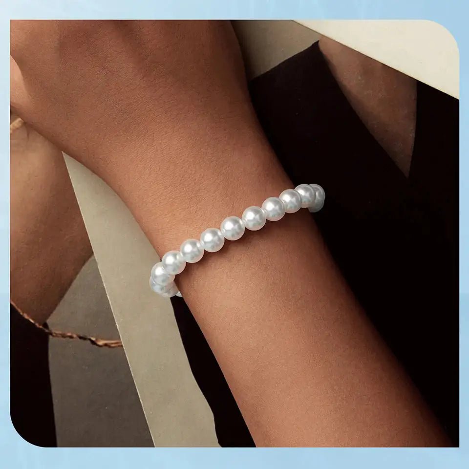 Pearl Chain Link Bracelet — 925 Sterling Silver - Jewelry Iced
