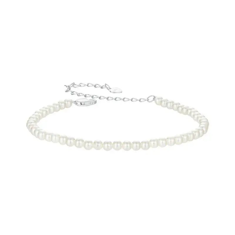 Shell Pearl Beaded Bracelet — 925 Sterling Silver - Jewelry Iced