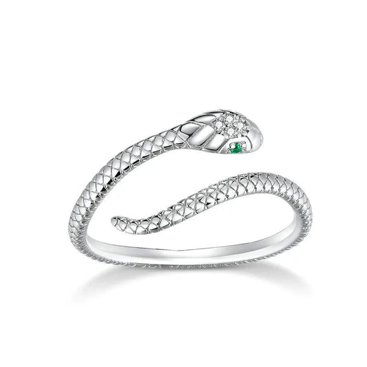 Snake Ring – 925 Sterling Silver, Adjustable - Jewelry Iced