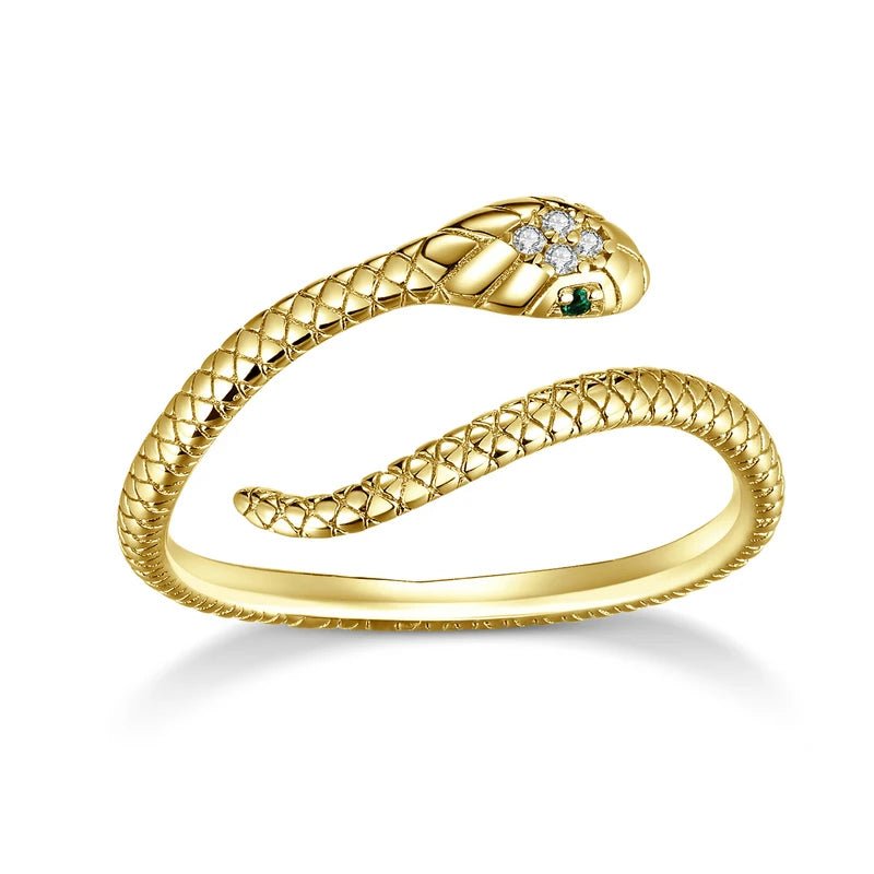 Snake Ring – 925 Sterling Silver, Adjustable - Jewelry Iced