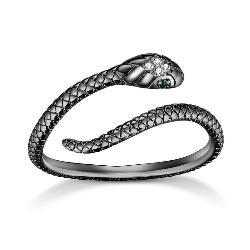 Snake Ring – 925 Sterling Silver, Adjustable - Jewelry Iced