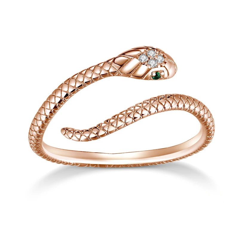 Snake Ring – 925 Sterling Silver, Adjustable - Jewelry Iced