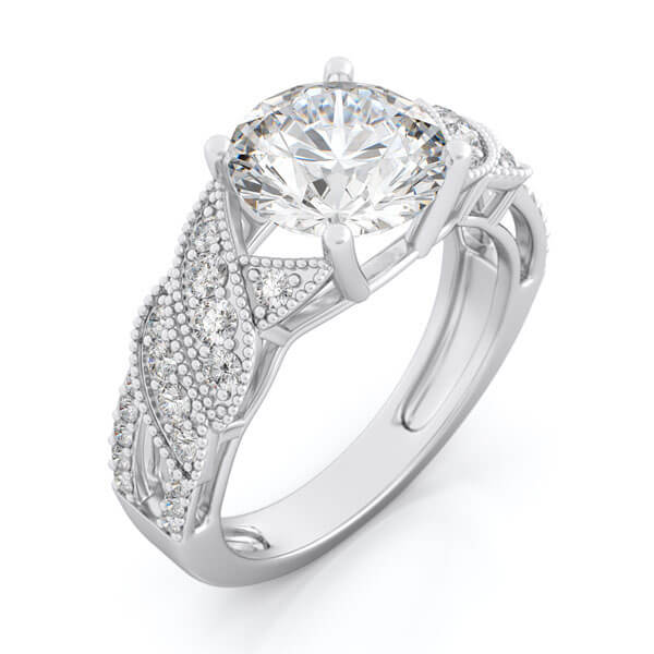 Womens 3.80 CT Wedding Band Engagement Ring Set Spiral Round Cut Bridal Size 5-9 | 925 Sterling Silver - Jewelry Iced