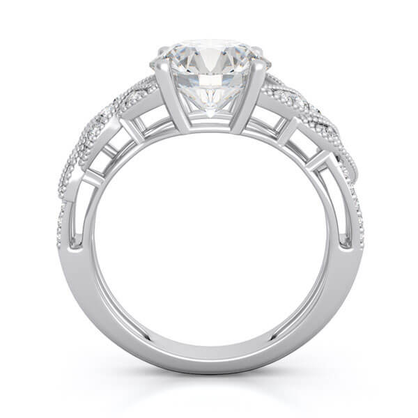 Womens 3.80 CT Wedding Band Engagement Ring Set Spiral Round Cut Bridal Size 5-9 | 925 Sterling Silver - Jewelry Iced